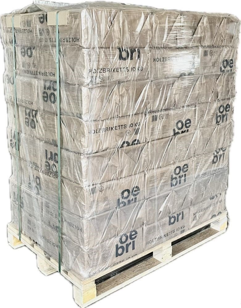 OEBRI Holzbriketts Nadelholz in Papierverpackung 960 kg Palette OEBRI Holzbriketts Nadelholz in Papierverpackung 960 kg Palette