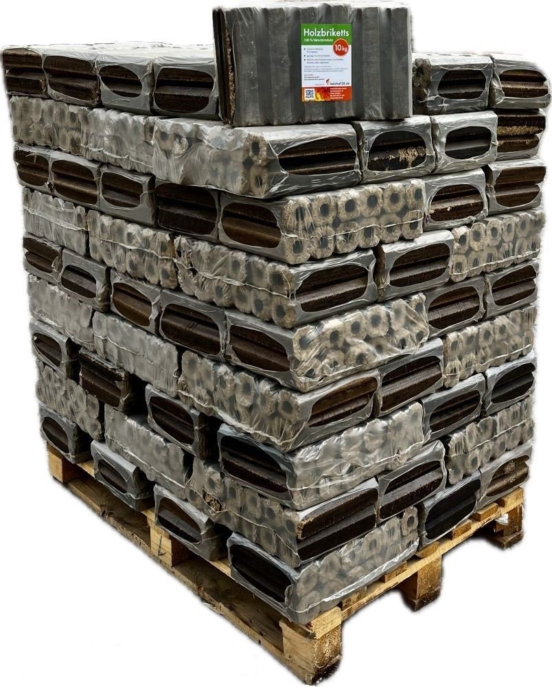 Pini Kay Hartholzbriketts Eiche mit Zugloch 960 kg Palette Pini Kay Hartholzbriketts Eiche mit Zugloch 960 kg Palette