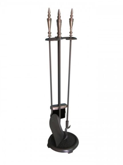Kaminbesteck 3 tlg. Stahl gussgrau 73 cm