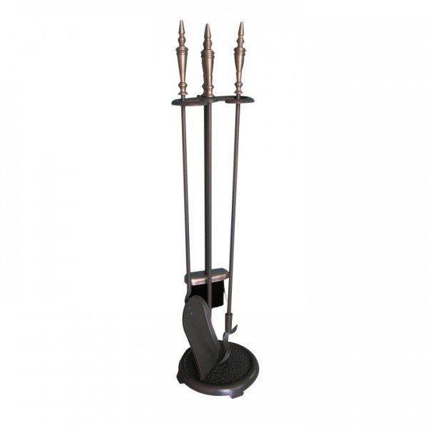 Kaminbesteck 3 tlg. Stahl gussgrau 73 cm