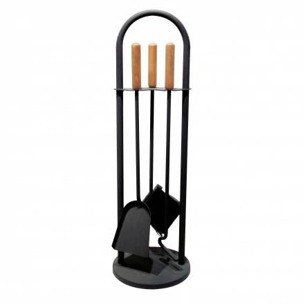 Kaminbesteck 3 tlg. schwarz 70 cm